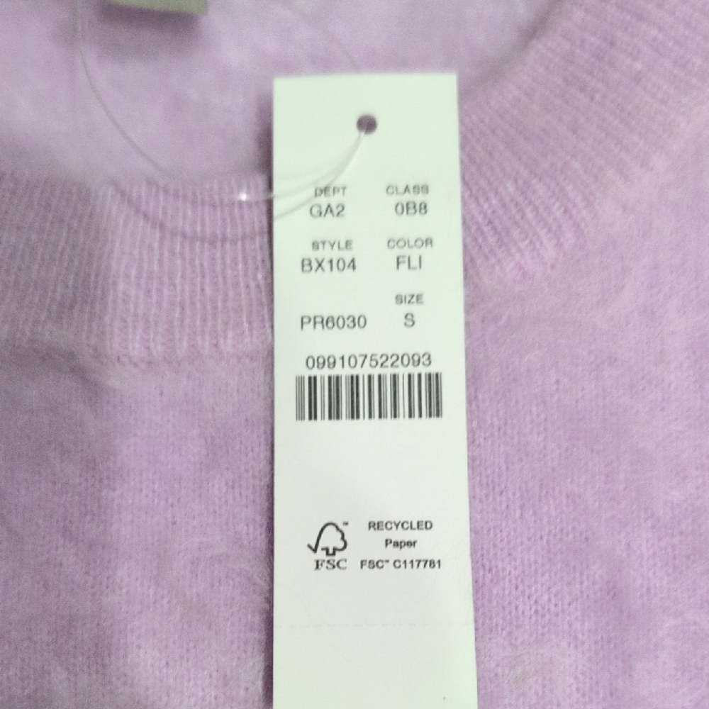 J. Crew Light Purple Sweater Brushed Cashmere long sleeve - Picture 4 of 4